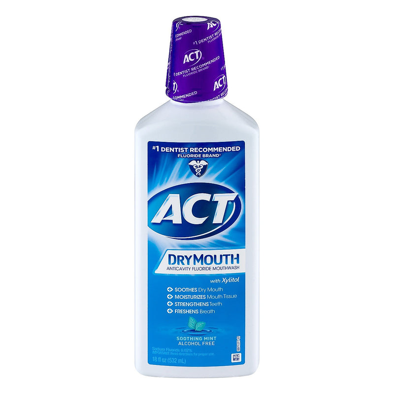 ACT ACT Mouthwash, Anticavity Fluoride, Dry Mouth, Soothing Mint Mouthwash White Smoke
