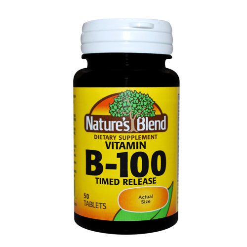 Nature's Blend Nature's Blend® B-100 Complex – Timed Release – 50 Tablets Vitamins & Supplements Black