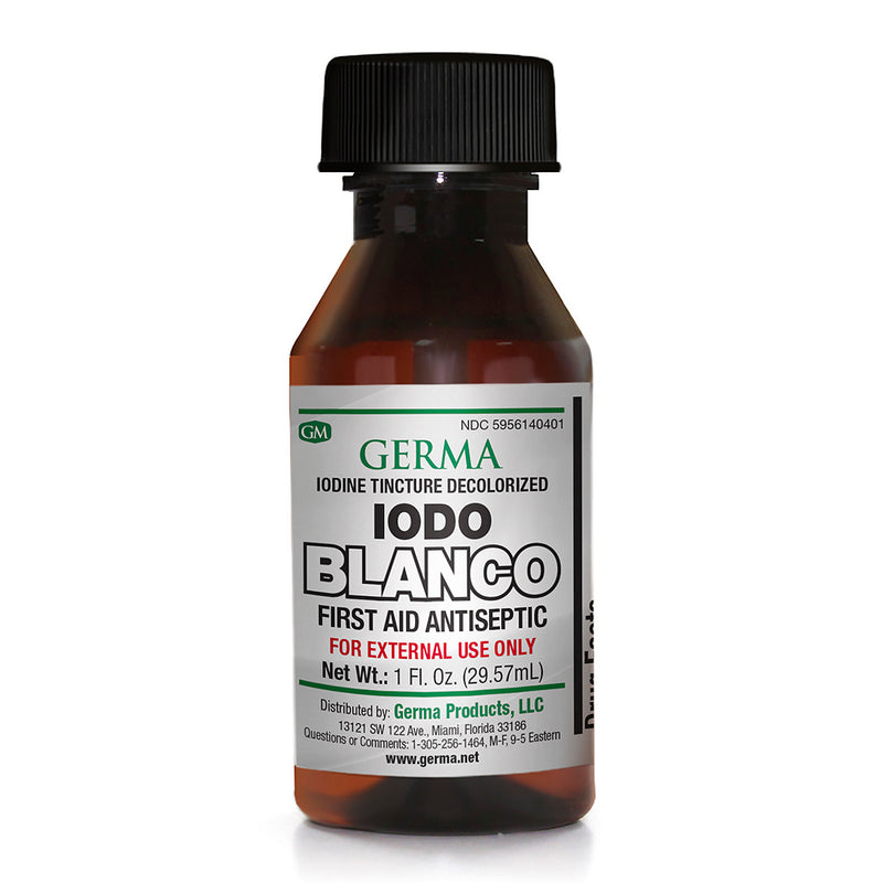 Germa Germa White Iodine Tincture, First Aid Antiseptic For Minor Infection, 1 Oz First Aid Black