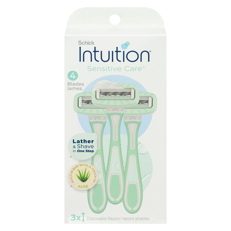 Schick Schick Intuition Sensitive Care 4 Blades Disposable Razors 3 Ea Razors & Razor Blades Lavender