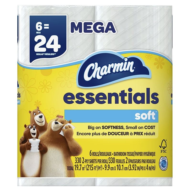 Charmin Charmin Essentials Soft Toilet Paper 6 Mega Rolls Toilet Paper Light Gray