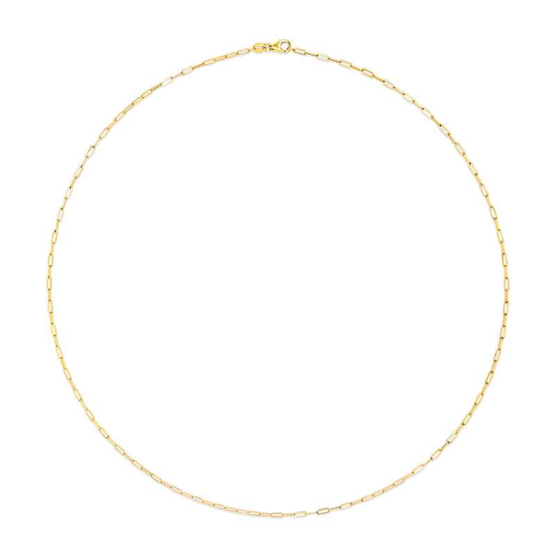 Bids.com Unisex Solid 14K Yellow Gold 1.5mm Paperclip Chain Necklace - 18 Inches Necklaces White Smoke Yellow.Gold / 18,White.Gold / 18,Rose.Gold / 18