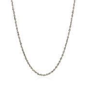 Bids.com 2.0mm 14k White Gold Solid Diamond Cut Rope Chain Necklaces White Smoke 16 / White Gold,18 / White Gold,20 / White Gold,22 / White Gold,24 / White Gold,30 / White Gold