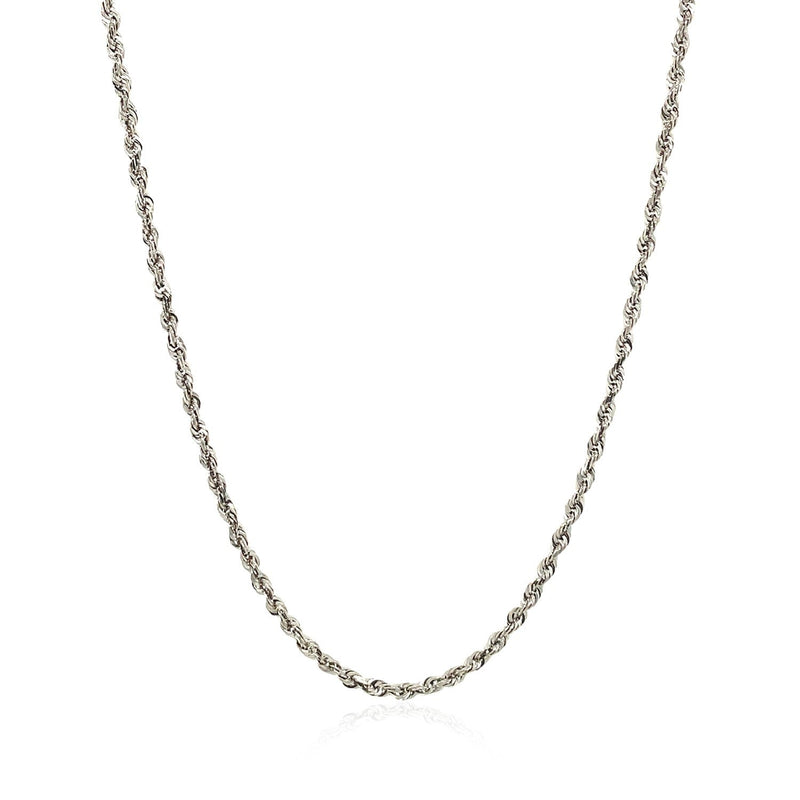 Bids.com 2.0mm 14k White Gold Solid Diamond Cut Rope Chain Necklaces White Smoke 16 / White Gold,18 / White Gold,20 / White Gold,22 / White Gold,24 / White Gold,30 / White Gold