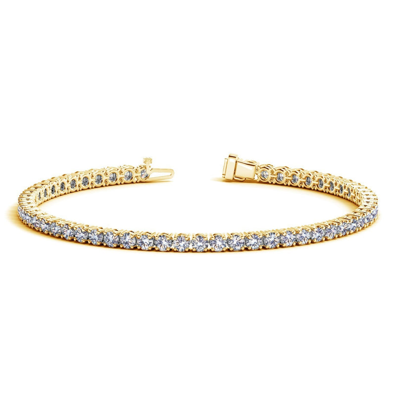 Bids.com Lab Grown Round Diamond Tennis Bracelet in 14k Yellow Gold (5 cctw  F/G  VS2/SI1) Bracelets White Smoke 7 / Yellow Gold