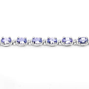 Bids.com 6.00 Carat Genuine Tanzanite .925 Sterling Silver Bracelet Bracelets White Smoke size 7.50,size 7.25,size 7.00,size 8.00