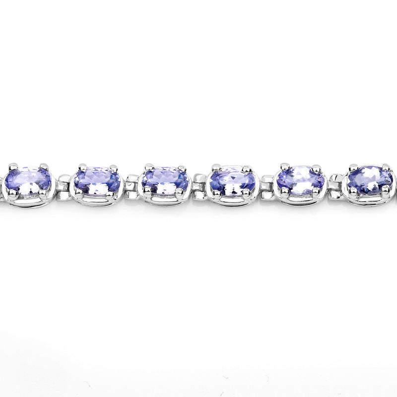 Bids.com 6.00 Carat Genuine Tanzanite .925 Sterling Silver Bracelet Bracelets White Smoke size 7.50,size 7.25,size 7.00,size 8.00