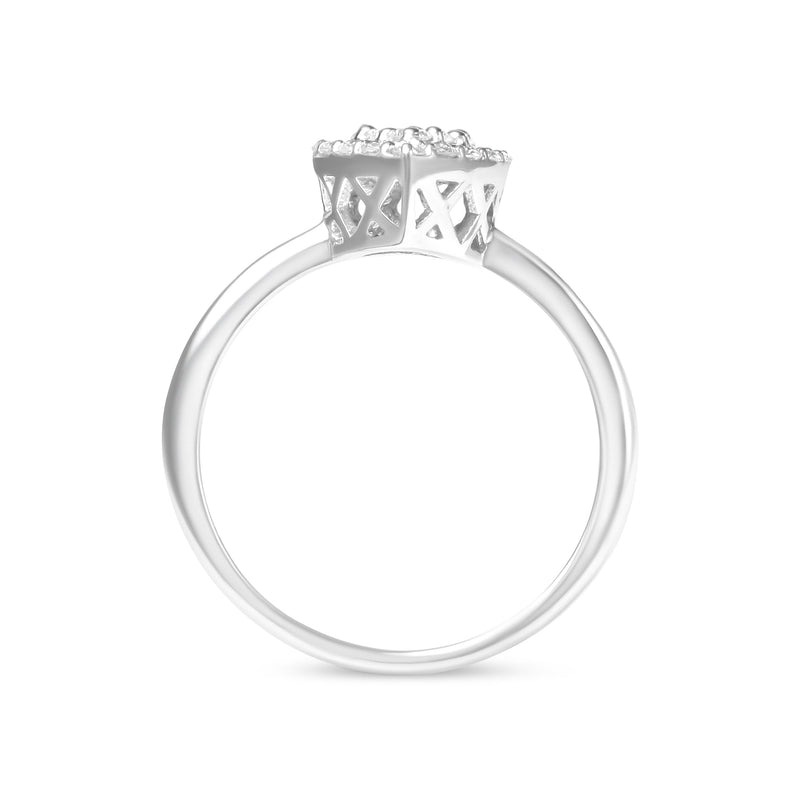 Bids.com 10K White Gold 3/8 Cttw Round-Cut Lab Grown Diamond Cluster Pear Promise Ring (G-H Color, VS2-SI1 Clarity) - Size 7 Rings White Smoke 8 / White.Gold,6 / White.Gold,7 / White.Gold
