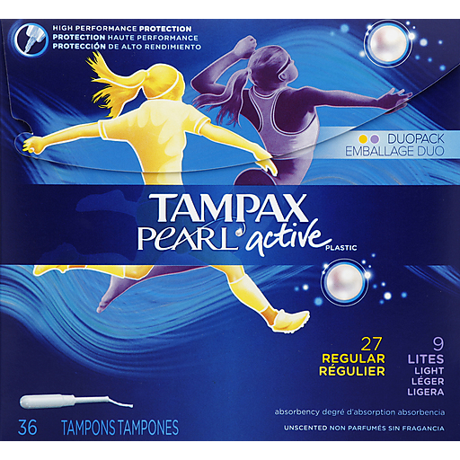 Tampax Tampax Tampons, Plastic, Regular/Light, Unscented, Duo Pack Tampons Midnight Blue
