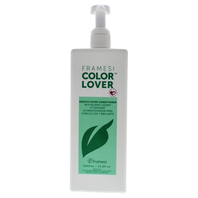 VIP Extensions Framesi Color Lover Smooth Shine Conditioner, Sulfate Free Conditioner with Coconut Oil and Quinoa, Color Treated Hair Conditioner White Smoke 16.9 Fl Oz