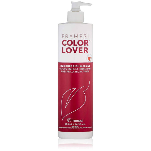 VIP Extensions Framesi Color Lover Moisture Rich Masque, Sulfate Free Hair Mask for Color Treated Hair Hair Mask Light Gray 16.9 Fl Oz