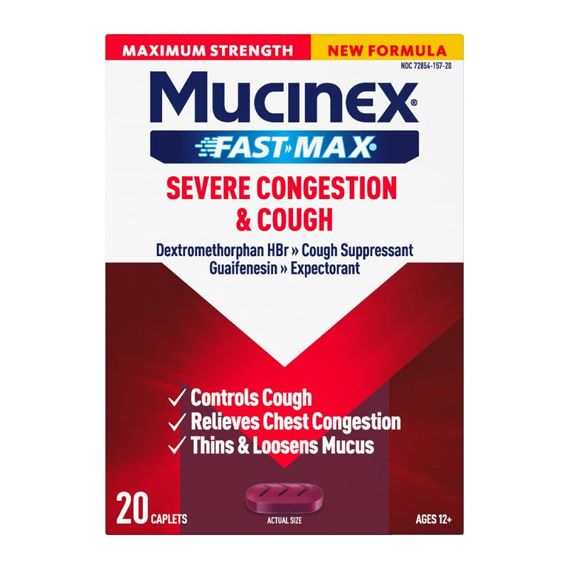 Mucinex Mucinex® Fast-Max® Severe Congestion & Cough – Maximum Strength Caplets Health & Beauty White Smoke