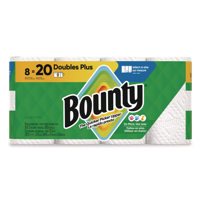 Bounty Bounty Select-A-Size Paper Towels, White, 8 Double Plus Rolls Paper Towels Sea Green