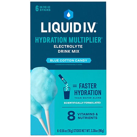 Liquid I.V. Liquid I.V. Hydration Multiplier Powdered Electrolyte Drink Mix Blue Cotton Cand Powdered Beverage Mixes Dark Slate Gray