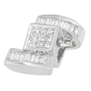 Bids.com 14K White Gold 1 2/5 cttw Princess and Baguette Cut Diamond Zig Zag Pendant Necklace (H-I, SI1-SI2) Necklaces White Smoke White.Gold / 18
