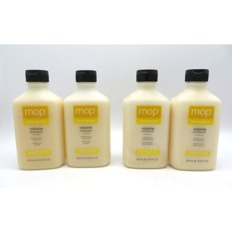 0 Mop Lemongrass Volume Shampoo/ Conditioner 8.45 Oz (4 Bottles) Shampoo & Conditioner Light Gray