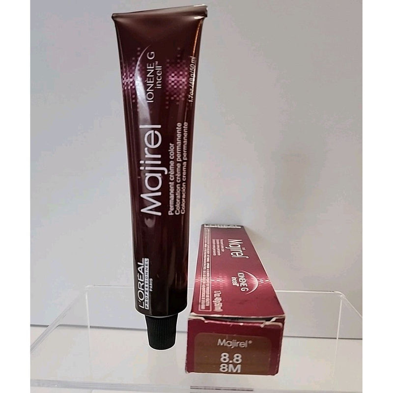 0 L'Oreal Majirel Permanent Hair Color 8.8/8M, 1.7 Oz Tube Hair Color Gray