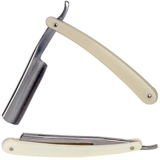 0 Kingsley For Men Straight Edge Razor SB-74 Ivory Handle & Stainless Steel Blade Tool Blades White Smoke