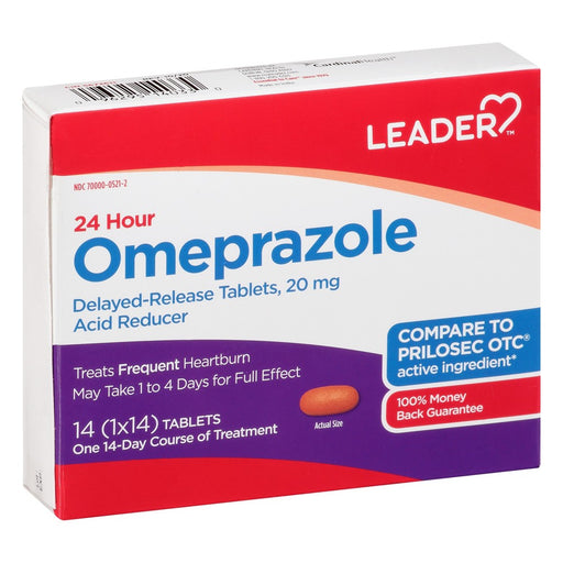 The Leader Leader (Tm) 24 Hour Acid Reducer 20 Mg Delayed- Release Tablets 14Ct (Compare To Prilosec Otc) Medicine & Drugs Lavender