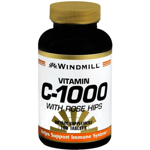 Windmill Windmill Vitamin C-1000 With Rose Hips - 100 Tablets Vitamins & Supplements Black Default Title