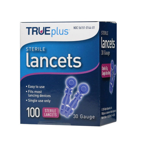 0 TRUEplus Universal Twist Top 30 Gauge Lancets - Box 100 Personal Care Midnight Blue