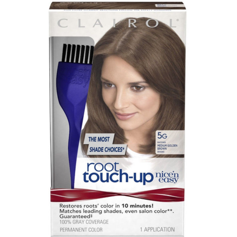 Nice N Easy Nice N Easy Root Touch-Up Permanent Color, Matches Medium Golden Brown 5G Hair Color White Smoke