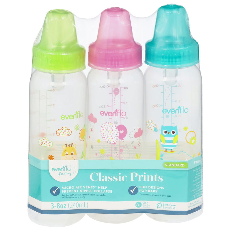Evenflo Evenflo Feeding Bottle, Standard, Classic Prints, 0M+, 8 Ounce Baby & Toddler Lavender