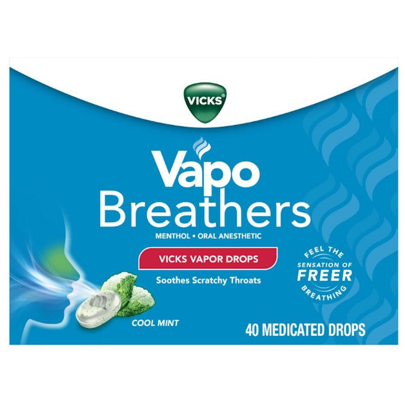 Vicks Vicks Sore Throat Cool Mint Medicated Vapor Drops Health & Beauty Dark Cyan