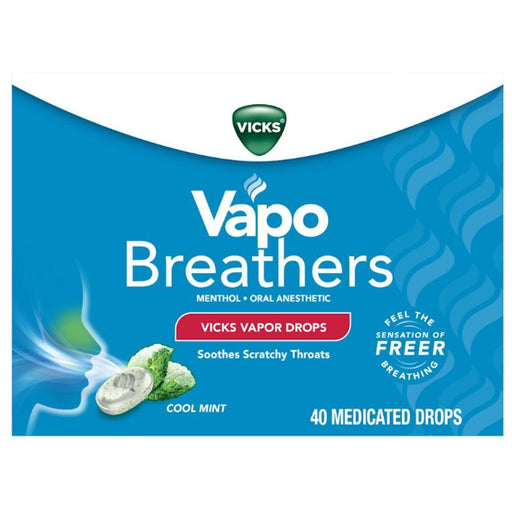 Vicks Vicks Sore Throat Cool Mint Medicated Vapor Drops Health & Beauty Dark Cyan