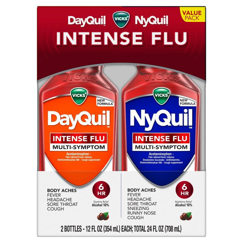 Vicks Vicks Intense Flu Multi-Symptom DayQuil And NyQuil Health & Beauty White Smoke