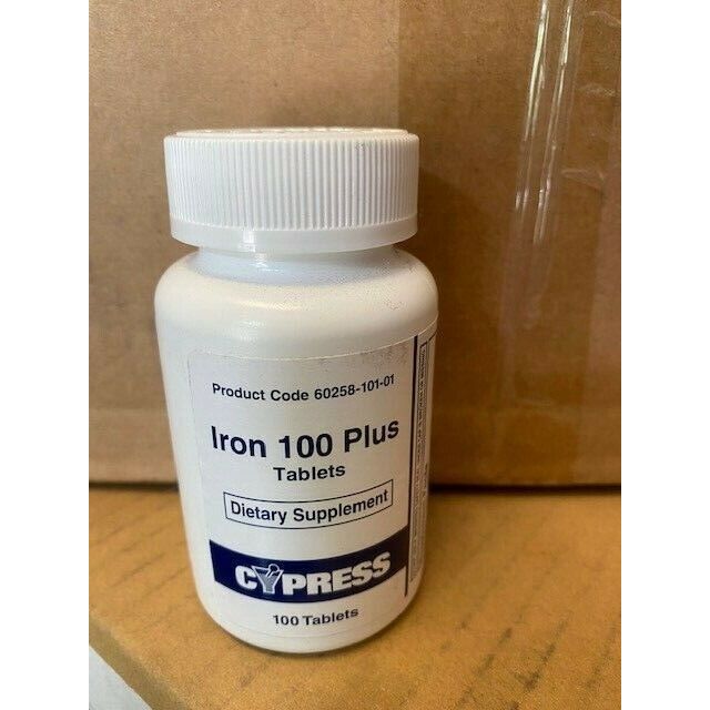 Cypress Cypress Iron 100 Plus – High Potency Iron Supplement with Vitamin C & B-Complex Vitamins & Supplements Dim Gray