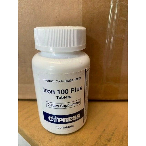 Cypress Cypress Iron 100 Plus – High Potency Iron Supplement with Vitamin C & B-Complex Vitamins & Supplements Dim Gray
