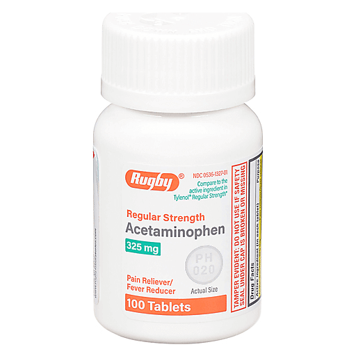 Rugby Major Rugby Acetaminophen, Regular Strength, 325 Mg, Tablets Medicine & Drugs White Smoke