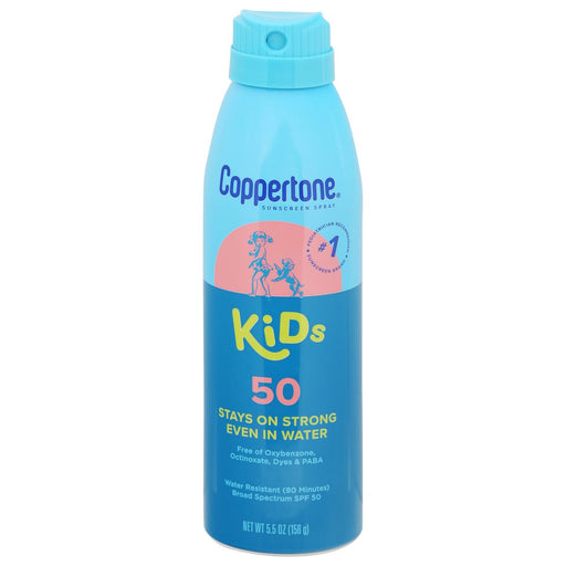 Coppertone Coppertone Sunscreen, Broad Spectrum, Kids, Spray, Spf 50 5.5 Oz Sunscreen White Smoke