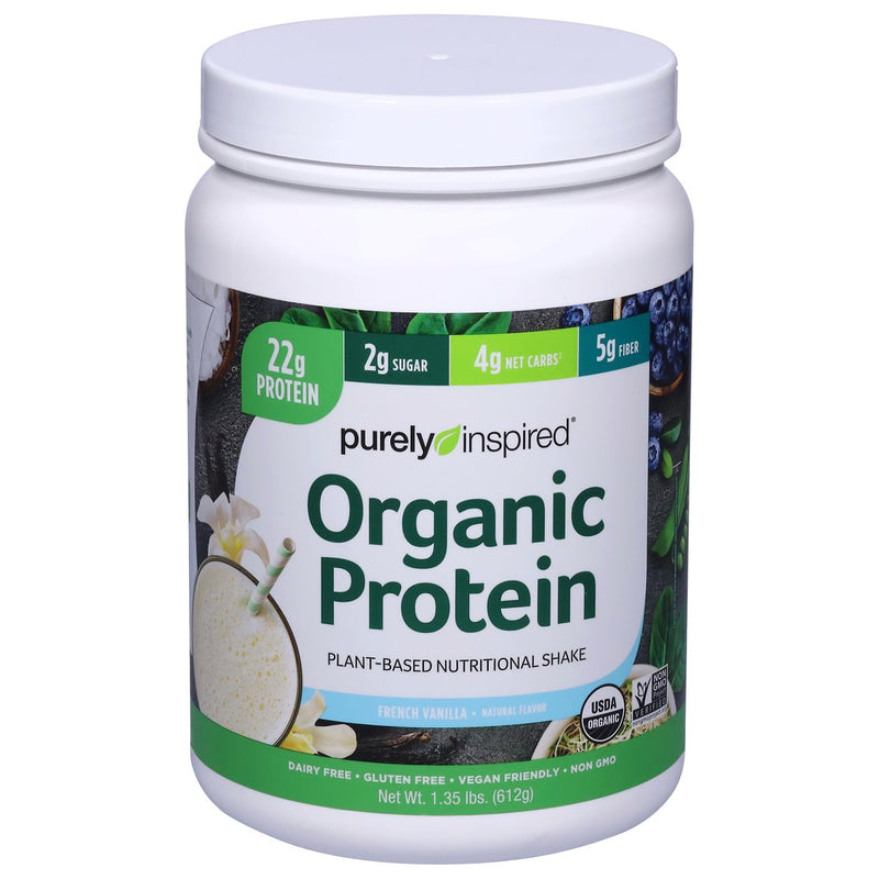Purely Inspired Purely Inspired Organic Protein Plant Based French Vanilla Nutritional Shakes 1.35 Lb Fitness & Nutrition Light Gray