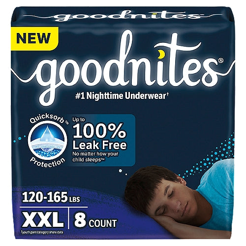 Goodnites Goodnites Nighttime Underwear Boys  XX-Large 8Ct Diapers Dark Slate Gray