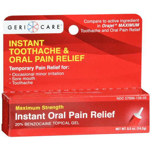 Geri Care Geri Care Instant Oral Pain Relief Max Gel 0.5oz Oral Care Orange Red
