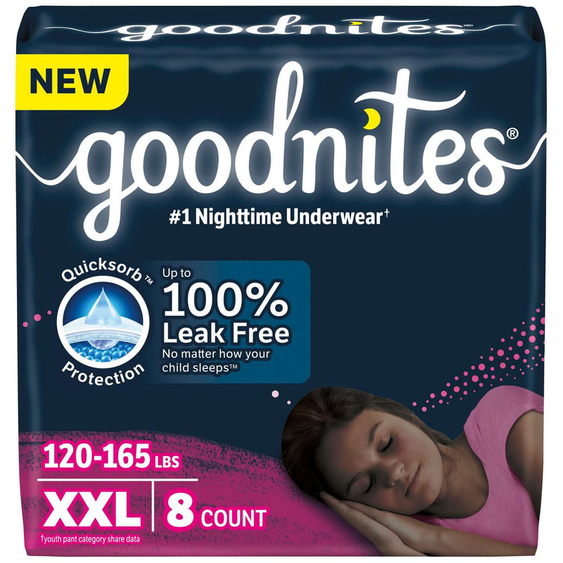 Goodnites Goodnites Girls' Nighttime Underwear, Size XXL (120-165 Lbs) Diapers Dark Slate Gray