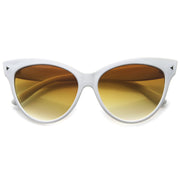 zeroUV High Pointed Tip Inset Frame Oversize Cat Eye Sunglasses 8462 Sunglasses White Smoke White Amber