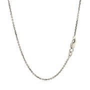 Bids.com 14k White Gold Diamond Cut Cable Link Chain 1.4mm Necklaces White Smoke 16 / White Gold,18 / White Gold,20 / White Gold,24 / White Gold,One / White Gold