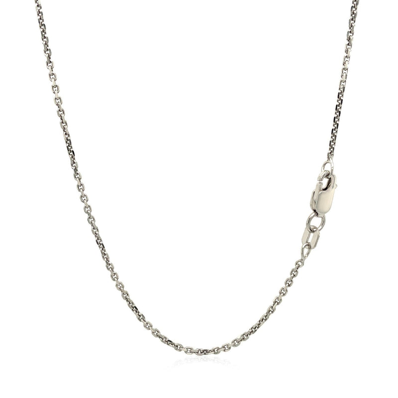 Bids.com 14k White Gold Diamond Cut Cable Link Chain 1.4mm Necklaces White Smoke 16 / White Gold,18 / White Gold,20 / White Gold,24 / White Gold,One / White Gold