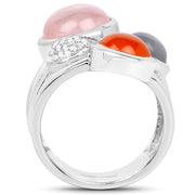 Bids.com 5.96 Carat Genuine Multi Stone .925 Sterling Silver Ring Rings White Smoke size 8.00,size 6.00,size 7.00,size 9.00