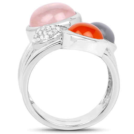 Bids.com 5.96 Carat Genuine Multi Stone .925 Sterling Silver Ring Rings White Smoke size 8.00,size 6.00,size 7.00,size 9.00