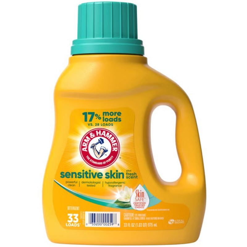 Arm & Hammer Arm & Hammer Detergent, Sensitive Skin, Plus Fresh Scent 33 Fl Oz Laundry Detergent White Smoke