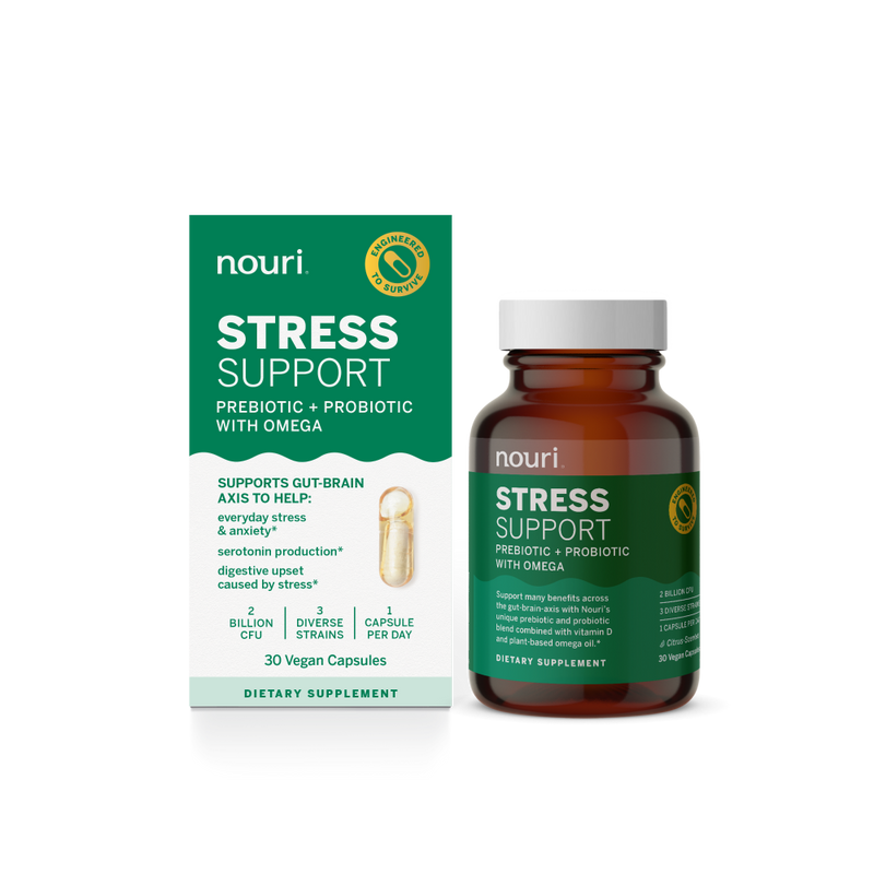 Nouri Nouri Stress Support Probiotic Capsules 30Ct Health & Beauty White Smoke