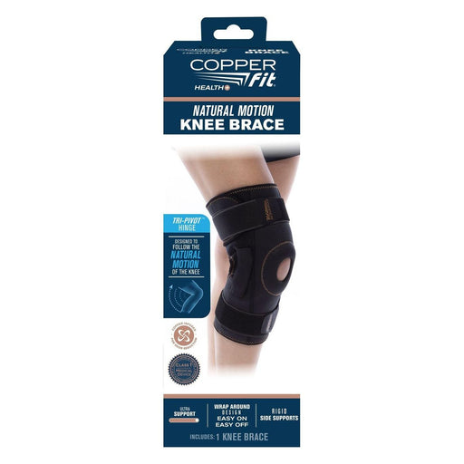 Copper Fit Copper Fit Natural Motion Knee Brace One Size Fits Most Health & Beauty White Smoke