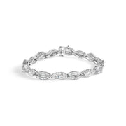 Bids.com 14K White Gold 2.00 Cttw Diamond Swirl and Pear Shape Link Bracelet (I-J Color, I2-I3 Clarity) - 7" Bracelets White Smoke White.Gold / 7
