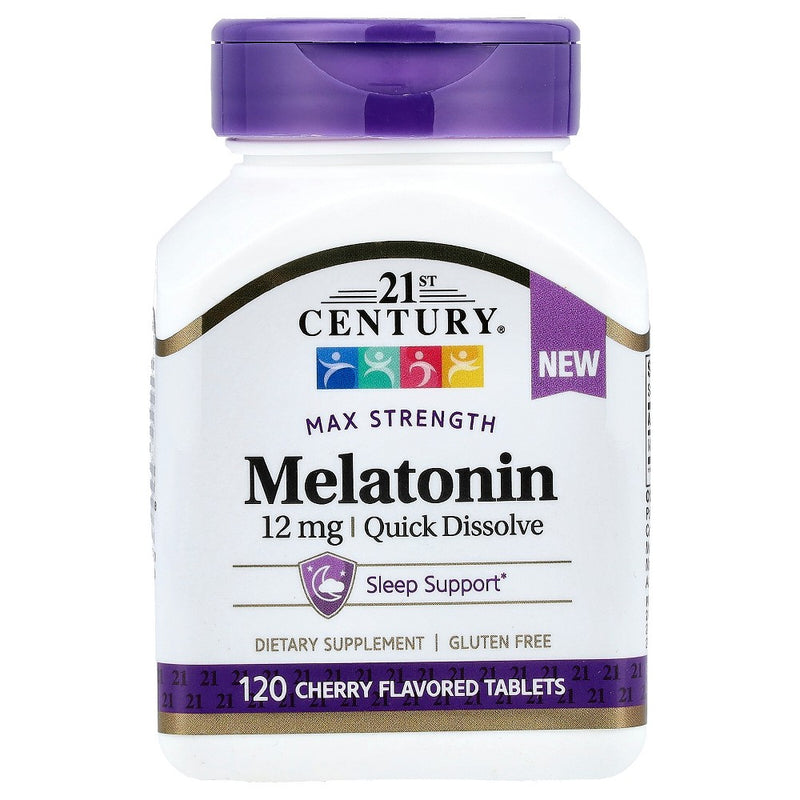 21st Century 21st Century Melatonin, Max Strength, Cherry, 12 Mg, 120 Tablets Vitamins & Supplements White Smoke