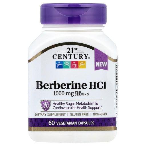 21st Century 21st Century Berberine HCI, 60 Vegetarian Capsules (500 Mg Per Capsule) Vitamins & Supplements White Smoke