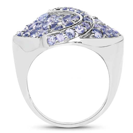 Bids.com 3.65 Carat Genuine Tanzanite .925 Sterling Silver Ring Rings White Smoke size 6.00,size 8.00,size 7.00,size 9.00,size 6.50,size 5.00,size 10.00